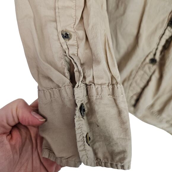 J. Crew Womens Minimalist Neutral Button Shirt Sz 14 Cotton Lightweight Classic - Picture 4 of 8